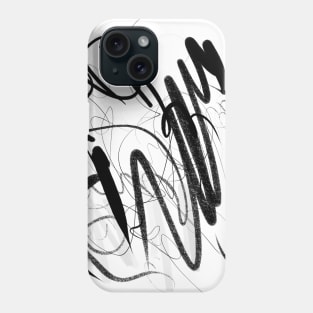 Black Scribbles Phone Case