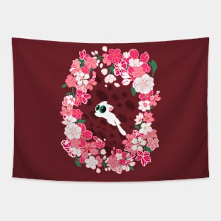 Paws in Petal Paradise Tapestry