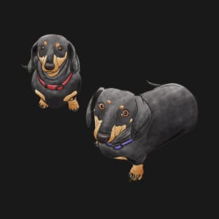 Dachshund Love - Black Version T-Shirt