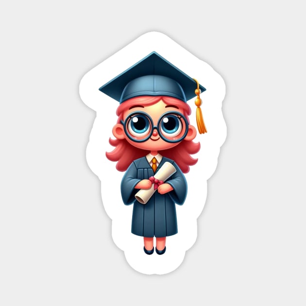 Cute Girl Graduation Magnet by Dmytro