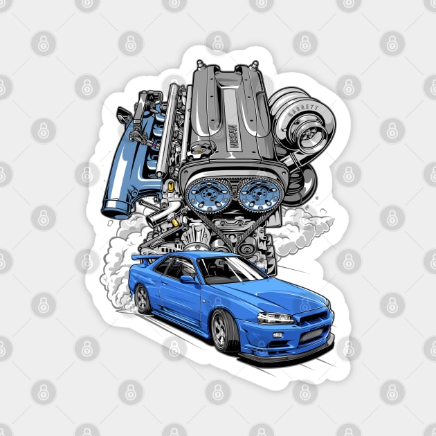 RB26 Turbo Skyline R34 Magnet by racingfactory