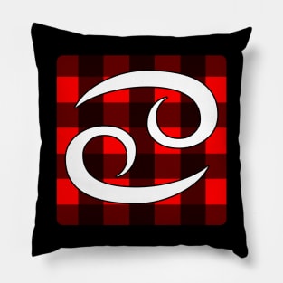 Cancer Zodiac Horoscope Buffalo Plaid Square Monogram Pillow