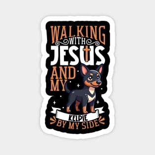 Jesus and dog - Australian Kelpie Magnet