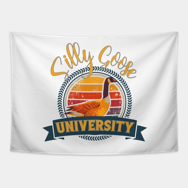 SILLY GOOSE UNIVERSITY Tapestry by HomeCoquette