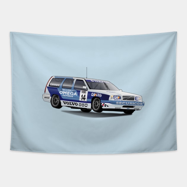 Volvo 850 Turbo Estate Touring Car BTCC No Text Tapestry by motordoodles