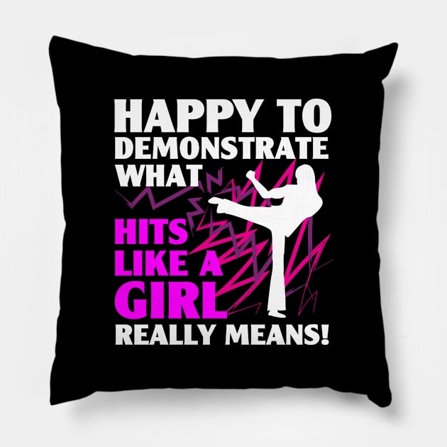 Karate Girl Funny Pillow by TheBestHumorApparel