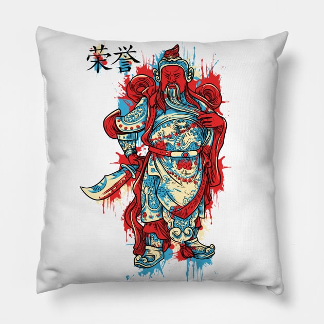 Guan Yu God of War Chinese Style Pillow by NiceIO