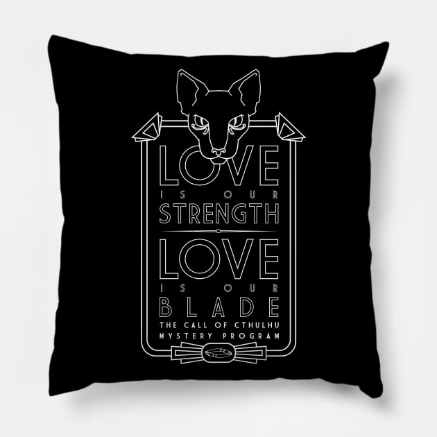 Bast / Bastet - Love is Our Strength, Love is Our Blade Pillow by Omniverse / The Nerdy Show Network