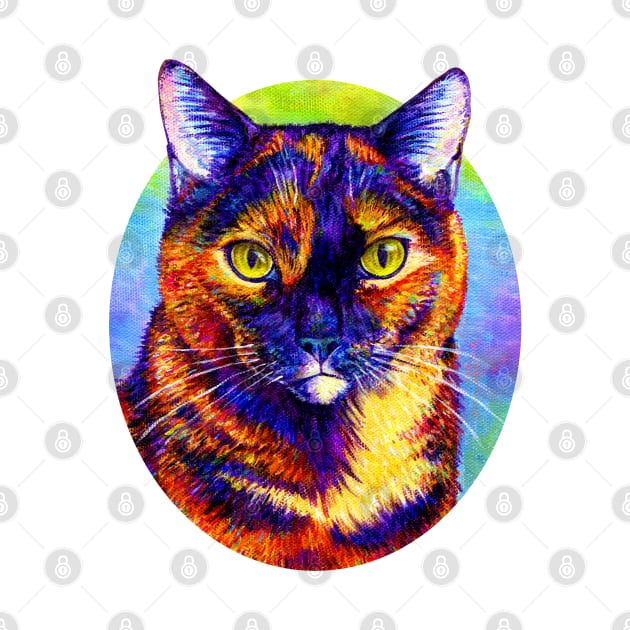 Rainbow Tortoiseshell Cat by rebeccawangart