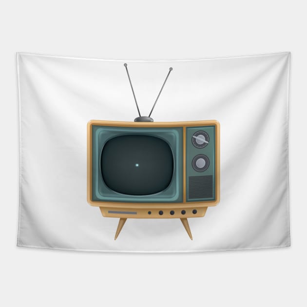 Old TV Turning Off | Old School Television Turns Off | HD Vintage TV Turning Off Tapestry by benayache