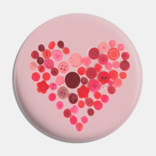 Button heart Pin