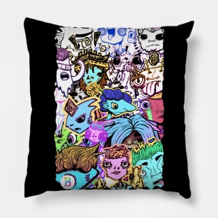 Cartoon Character Mashup Pillow