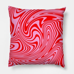 Retro Swirl Pink Groovy Abstract Pattern Pillow
