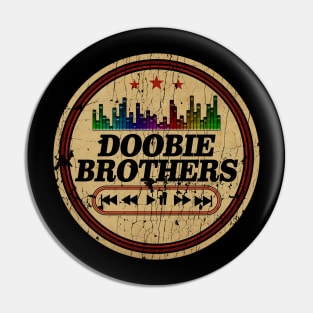 Graphic Doobie Brothers Name Retro Distressed Cassette Tape Vintage Pin