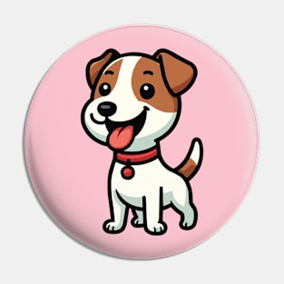 Jack Russell Terrier cartoon puppy Pin