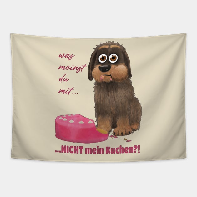 Hund mit Kuchen Tapestry by SuRReal3D