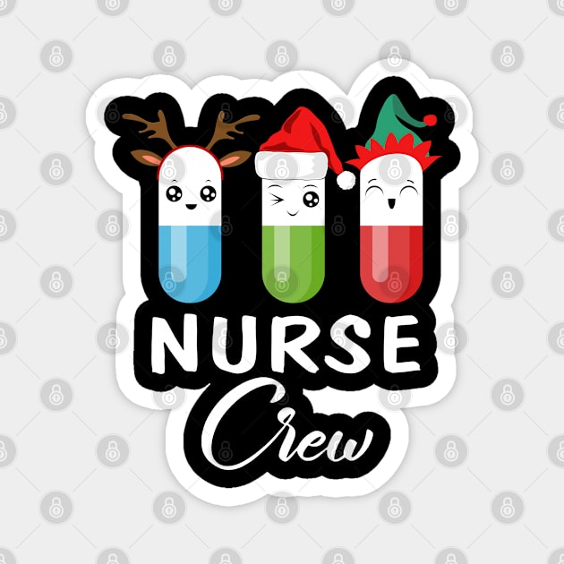 Funny christmas nurse crew Magnet by designathome