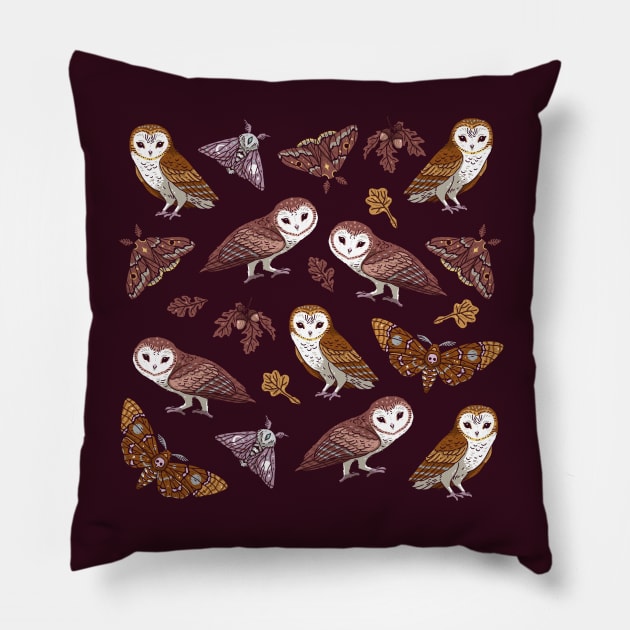 Moths and Owls Pillow by Freeminds