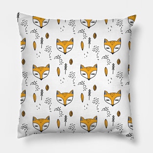 Fox in the forest art illustration graphics pattern Pillow