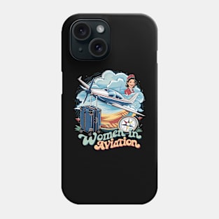 women in aviation. airplane lovers Phone Case