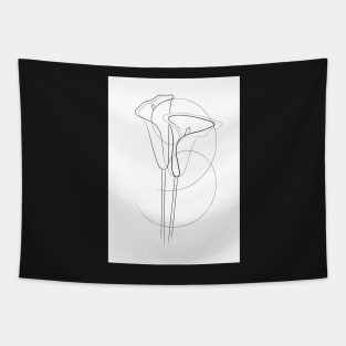 Calla Lily Line Drawing Tapestry