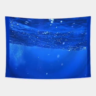 Underwater, undersea, Deep Blue Ocean Photo Tapestry