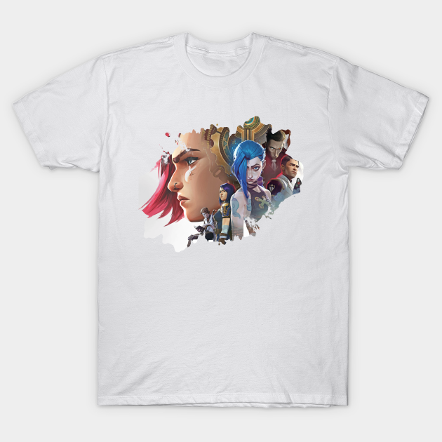 Arcane LOL Fanart - VI, Jinx, Caitlyn, Jayce, Victor, Silco - Arcane Fanart - T-Shirt