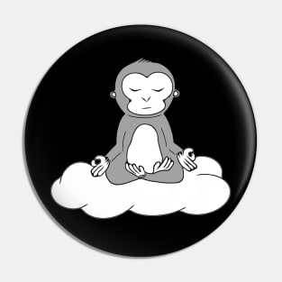 Meditating monkey Pin