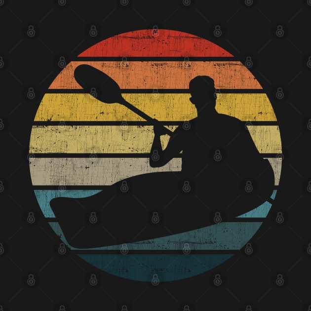 Canoeing Silhouette On A Distressed Retro Sunset graphic by theodoros20