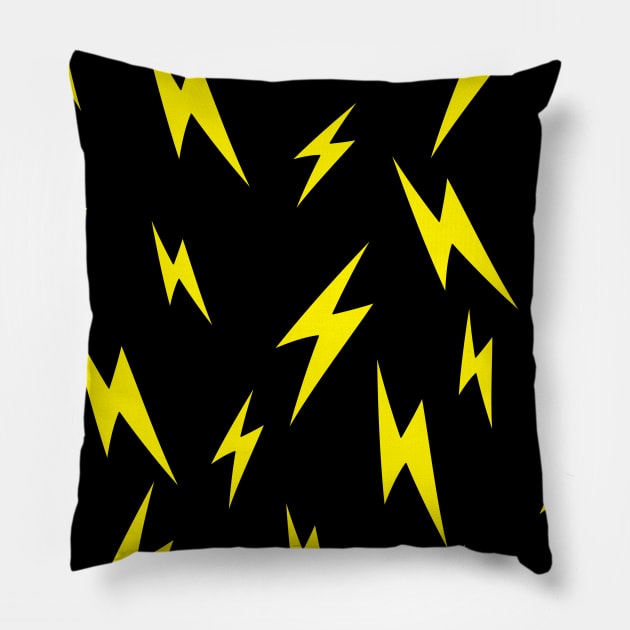 Lightning bolt pattern Pillow by Cathalo