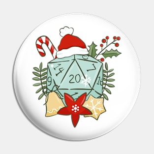 D&D Christmas D20 Pin