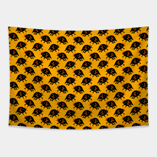 Black Axolotl Yellow Pattern Tapestry