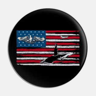 Mens US Military Submarine Veteran American Submariner - Gift for Veterans Day 4th of July or Patriotic Memorial Day Pin