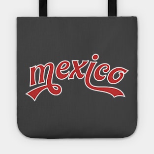 Mexico typograhy text swirl baseball Tote