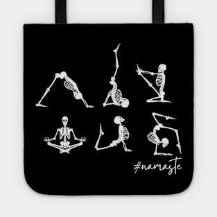 Gray Skeleton Halloween Yoga: Spooky Zen Vibes Tote