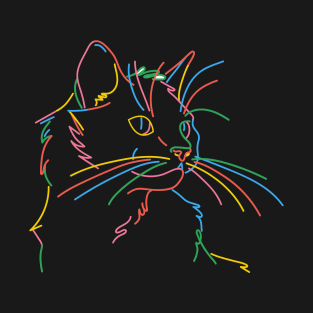 cat neon happy light T-Shirt