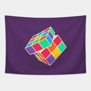 Rubiks Cube 90s Cute Colors Tapestry