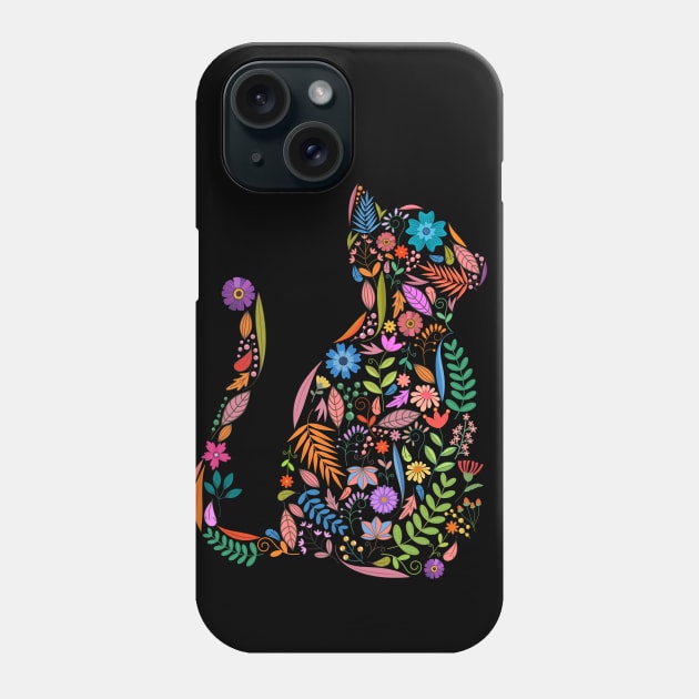 Fancy And Fine Flowered Cat Garden Design Phone Case by LittleBunnySunshine