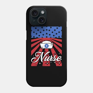 Nurse 4th of July American Flag Patriotic USA Stethoscopes Phone Case