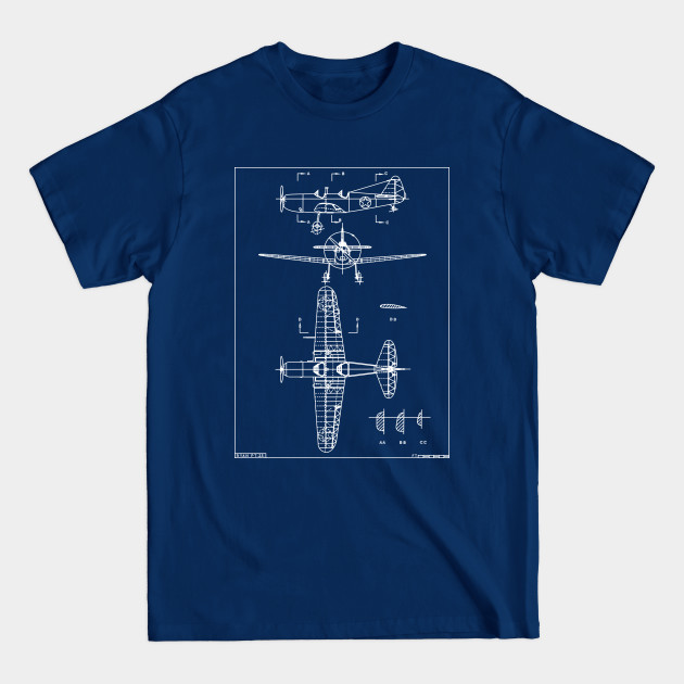 Ryan PT-25 American WW2 Military Pilot Trainer Aircraft Blueprint Gift - Ryan Pt 25 American Ww2 Pilot Trainer - T-Shirt