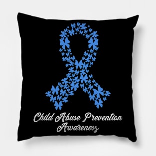 Child Abuse Prevention Awareness Month Blue Ribbon gift idea Pillow