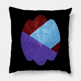 Abstract shield pattern, Red, Blue, Purple Pillow