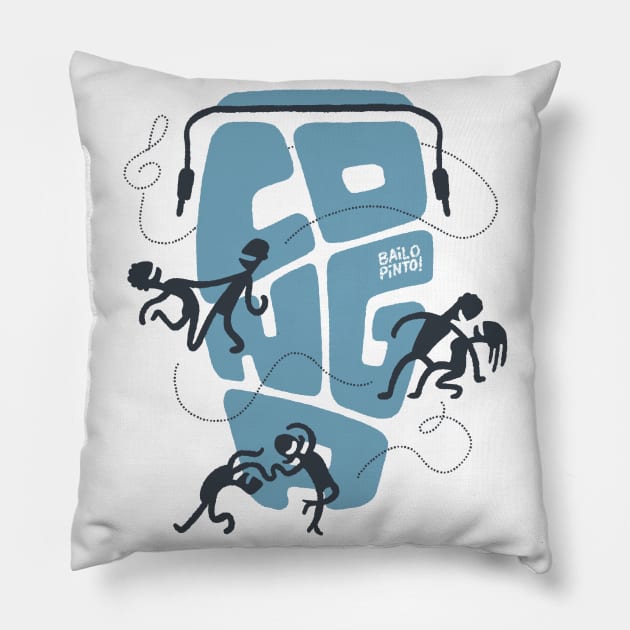 Conga with dancers Pillow by bailopinto