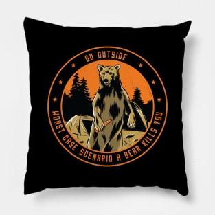 Go outside - funny outdoors design Pillow