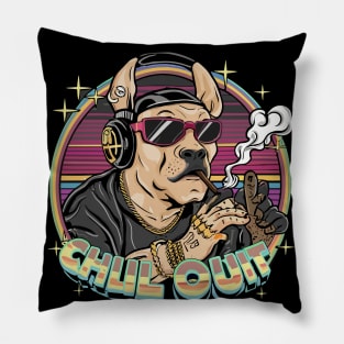 Pop Culture Pitbull in Hip Hop Gear Pillow