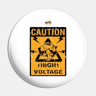 DEMON SLAYER SEASON 2: CAUTION HIGH VOLTAGE (GRUNGE STYLE) Pin