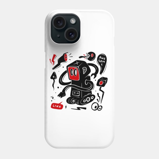 Machine doodle funny Phone Case by Mako Design 