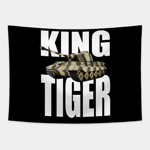 German King Tiger Tank WWII Tapestry by Dirty Custard Designs 