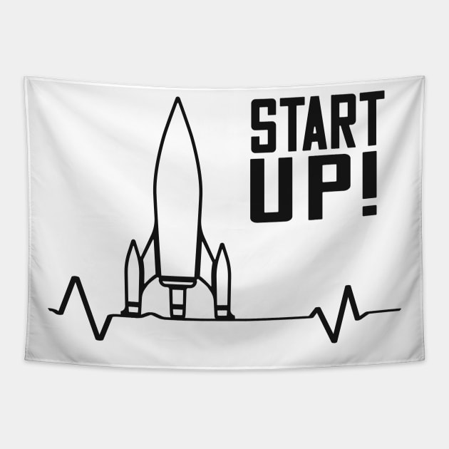 Start-up Rocket Entrepreneurship Tapestry by Foxxy Merch