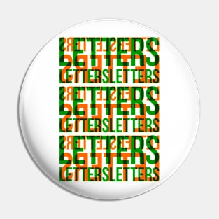 Letters Typography Stack (Green Orange) Pin